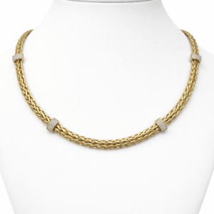 Gargantilla estilo Trenza con zirconia